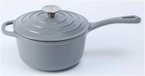 Vista 7 de HAWOK Mini cacerola de hierro fundido de 2 cuartos de galón, 7 pulgadas con tapa, pre-sazonada