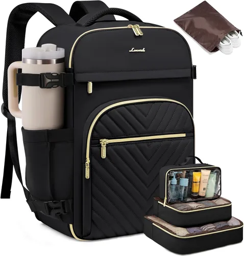 Vista 17 de LOVEVOOK Mochila de viaje para mujeres y hombres, bolsa de viaje para artículos personales de la TSA para laptop de 17.3 pulgadas aprobada por