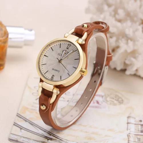 Vista 3 de Weicam Relojes Whloesale para mujer, esfera redonda, correa de cuero, analógico, cuarzo, 6 uds