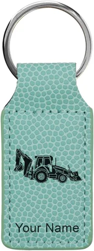 Vista 41 de LaserGram Llavero rectangular, retroexcavadora, grabado personalizado incluido
