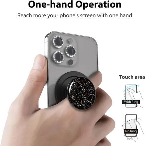 Vista 6 de Agarre magnético para teléfono compatible con MagSafe, soporte magnético para anillo de teléfono, soporte de dedo compatible con carga inalámbrica