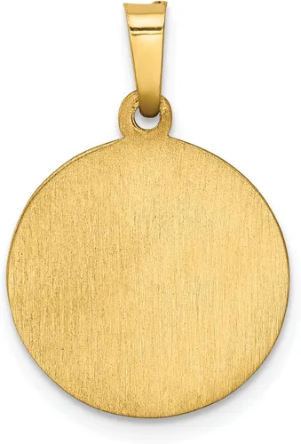 Vista 4 de Lex & Lu - Colgante de medalla de fátima de oro amarillo de 14 K pulido y satinado