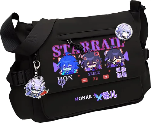 Vista 12 de Game Handbag Crossbody Bag, Cute Single Shoulder Bag, Adult 3D Print Anime Backpack Black-1