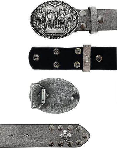 Vista 3 de TOPACC Cinturones occidentales para mujer y hombre Cowboy Country Cinturones con hebillas para jeans pantalones Rodeo