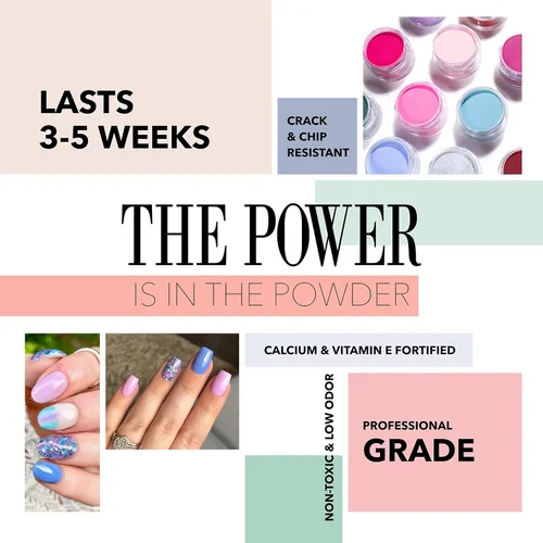 Vista 3 de Polvo de Inmersión de Uñas Revel Nail - Polvo Azul para Uñas, Esmalte de Uñas con Resistencia a las Astillas, Polvo de Inmersión para Uñas