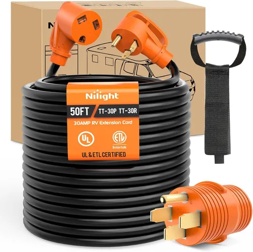 Vista 45 de Nilight Cable de Extensión para Secadora EV de 15 Pies 3 Clavijas 30 Amperios NEMA 10-30P 10-30R Cable de Extensiones Antiguas Servicio Pesado
