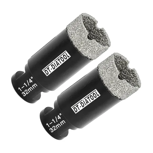 Vista 32 de DT-DIATOOL Broca de núcleo de diamante de 1/4 pulgada con hilo 5/8"-11 de vacío soldado para baldosas de porcelana, cerámica, gres, mármol, granito
