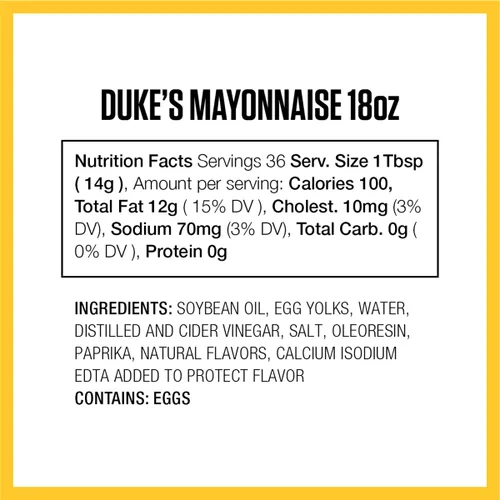Vista 2 de Duke’s Mayonesa Real Botella Exprimible - Sabor Original Suave y Cremoso, 18 Onzas (Paquete de 1)