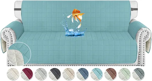 Vista 12 de MAXIJIN Fundas impermeables para sofá de 3 cojines, aptas para mascotas, fundas acolchadas para sofá de 69 pulgadas, lavables, protector de sofá