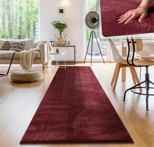 Vista 17 de Paco Home Alfombra suave en cobre acogedora alfombra antideslizante color sólido lavable, tamaño: 6'7" x 9'2" Marrón cobre