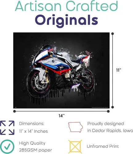 Vista 2 de Inspirational Wall Art Co. - Abstracto CBR - Sportbike Honda Motocicleta Retro Shop Garage Biker Regalo Motivación Citas Pósters - Impresión