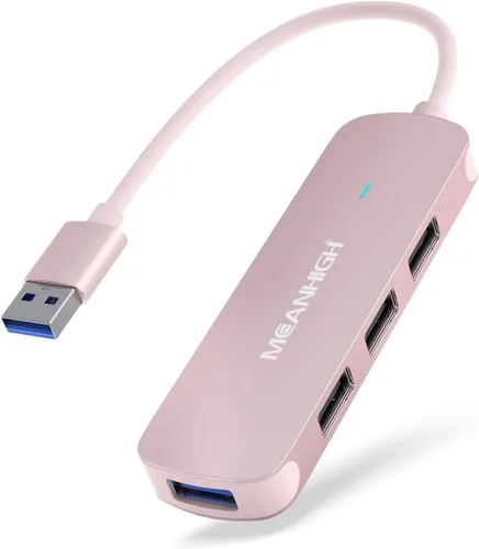 Vista 7 de Hub USB 4 puertos, adaptador portátil con divisor USB A 3.0 múltiple 2.0 para laptop, mini extensor USB Plug and Play para PC, unidad flash, disco