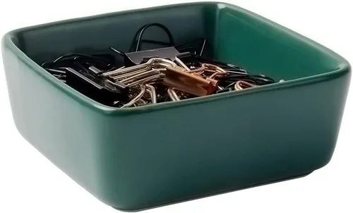 Vista 9 de MEI YI TIAN Soporte de clip de papel de cerámica cuadrado negro dispensador de clips de papel para escritorio lindo clip de oficina soporte de clip