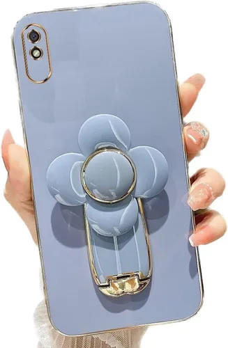Vista 93 de Miagon - Funda con soporte para Xiaomi Redmi A1, galvanizado suave TPU protector delgado a prueba de golpes con molinete giratorio soporte de flores