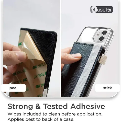 Vista 3 de Billetera Adhesiva para Teléfono para la Parte Posterior del iPhone o Android Estuche con 6 Fundas para Tarjetas de Crédito - Bolsillo