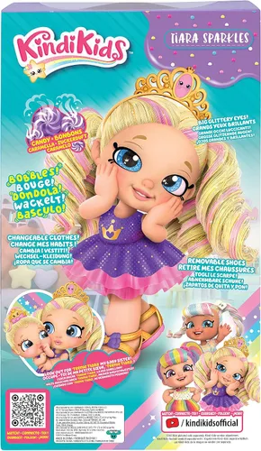 Vista 8 de Kindi Kids Scented Sisters - Muñeca de juego preescolar de 10 pulgadas - Tiara Sparkles