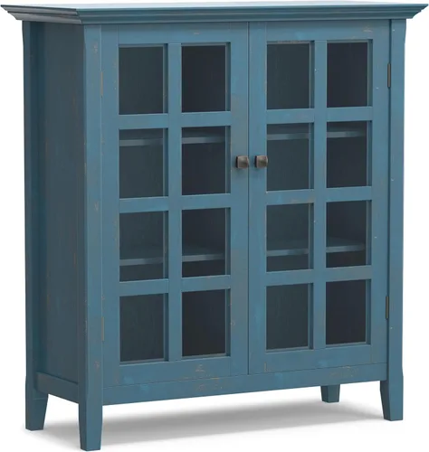 Vista 21 de SIMPLIHOME Acadian - Armario de madera maciza de 36" de ancho, color negro