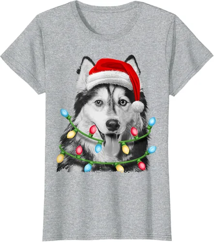 Vista 19 de Camiseta para niños con diseño de hachís siberiano con luces de árbol de Navidad Negro