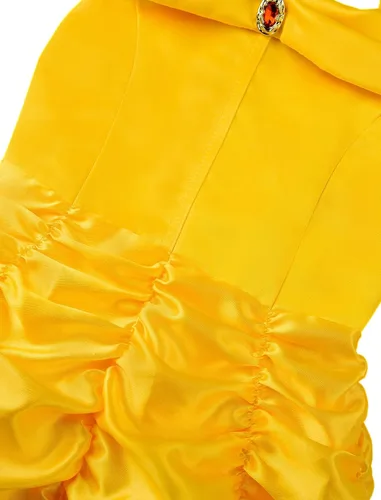 Vista 6 de knemmy Princess Dress Up Clothes Halloween Beauty and Beast Costume for Girl Cosplay Birthday Outfit Yellow