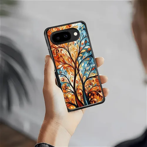 Vista 1293 de Compatible con Google Pixel 4A 5G Mobile Case Creative Acrylic Panel trasero Silicona Protección Grip especialmente diseñado para Google Pixel 4A 5G