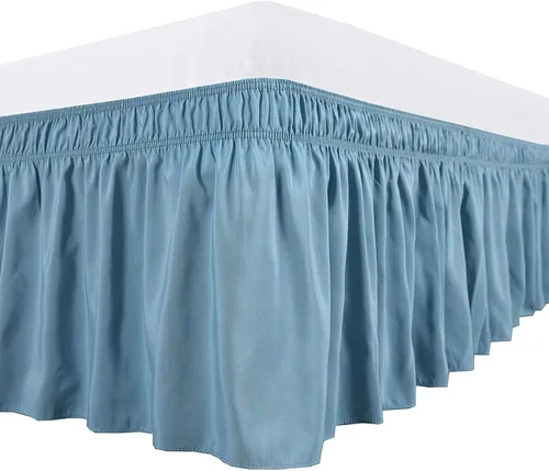 Vista 5 de Elegant Decor Falda de cama 100% algodón egipcio, falda de cama de lujo de 9 pulgadas, 650 hilos, volantes elásticos ajustables y resistentes a