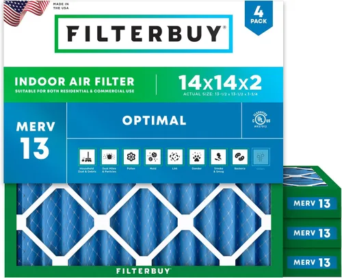 Vista 26 de Filterbuy Filtro de aire MERV 13 de 8 x 14 x 1 pulgadas, protección óptima contra el humo y la alergia (paquete de 4), filtros electrostáticos