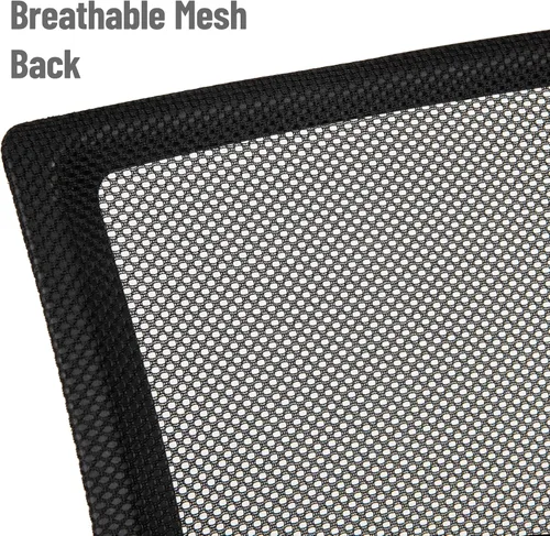 Vista 6 de Mind Reader Silla de oficina con ruedas, altura ajustable, silla de escritorio, silla de computadora, negro