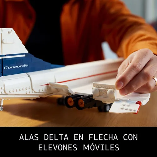 Vista 3 de LEGO Icons Concorde Modelo de Avión, Regalo para Adultos, Construye un Modelo Réplica del Avión Comercial Supersónico más Famoso del Mundo