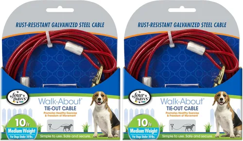 Vista 7 de Four Paws Cable de amarre para perros de peso medio Rojo