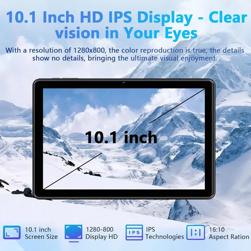 Vista 3 de Tablet de 10 Pulgadas, Tabletas Android 15 con 18 GB RAM+128 GB ROM (Expandible a 1 TB), Pantalla IPS HD de 1280 * 800 Octa Core, Batería de 6000