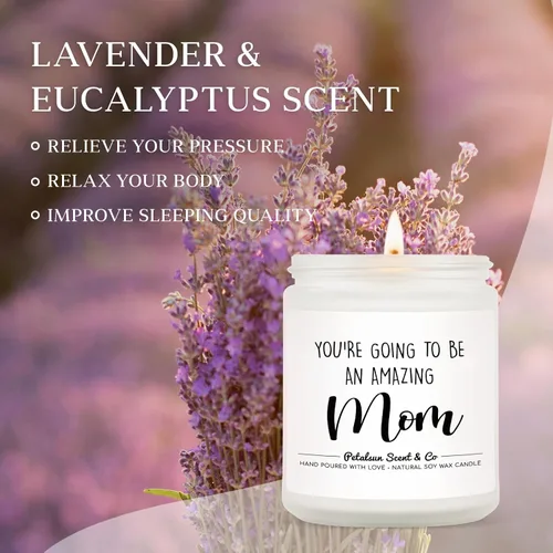 Vista 3 de Regalos para nueva mamá, vela perfumada de lavanda, mamá futura ser, regalos de embarazo para futuras mamás primerizas, mamá, nuevos artículos