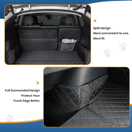 Vista 4 de Topfit para Tesla Model Y Tapetes para maletero Forro impermeable para maletero Protector de asientos de coche para perros Tapete para todo