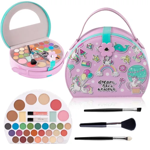 Vista 8 de Hot Sugar Kit de maquillaje para niños, kit de maquillaje para niñas de 4 a 6 años, 7 a 8 años, 10 a 12 años, regalo de unicornio para niñas de Verde