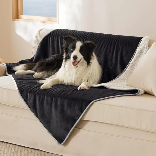 Vista 19 de Bedsure - Mantas impermeables para perros pequeños - Manta de felpa de sherpa con impresión suave lavable para perros y gatos, protector de muebles