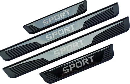 Vista 5 de Protector de rasguños para umbral de puerta de automóvil, para Chevy Blazer Trax Bolt EV/EUV, accesorios de automóvil, cubierta de acero para placa