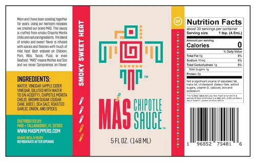 Vista 2 de MAS Salsa picante Chipotle - Galardonada - Salsa gourmet (sin gluten), 5 onzas