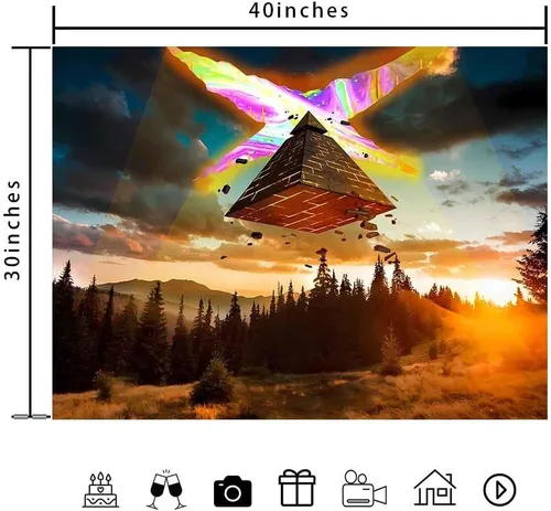 Vista 4 de Ine Ive Tapiz de naturaleza del bosque, Gravity Falls Tapiz de dibujos animados 40x30 pulgadas Fantasía Naturaleza Paisaje Decoración de pared