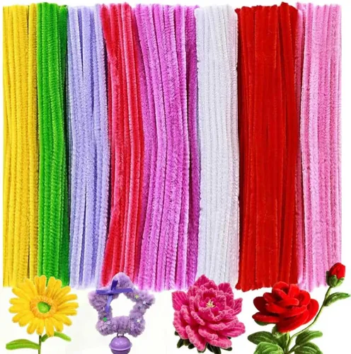 Vista 18 de Limpiapipas pastel, 500 unidades, 10 tallos de chenilla surtidos para manualidades Esquema de color de caramelo de macaron