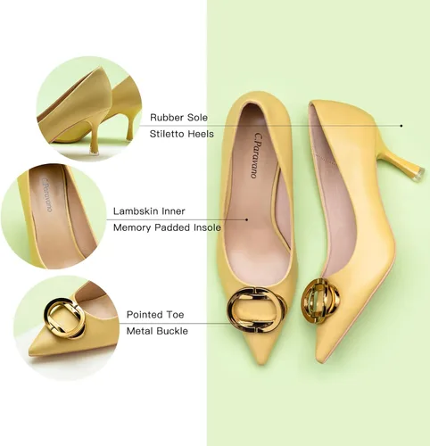 Vista 4 de C.Paravano Zapatos de tacón I para mujer I Zapatos de tacón para mujer I Zapatos de diseñador I Tacones de aguja I Elegantes Zapatos I Hebillas