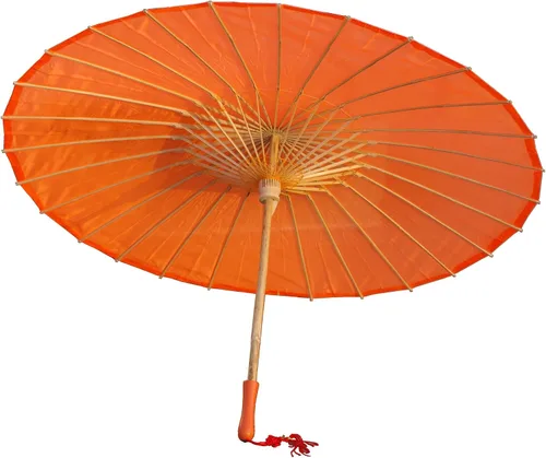 Vista 14 de Sombrilla de tela de bambú lisa, ideal para recuerdos de fiesta de boda (azul claro)
