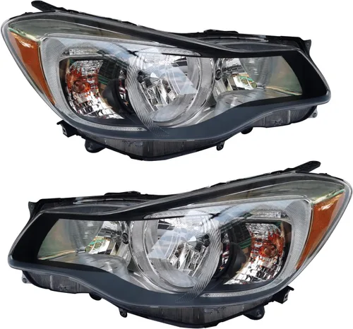 Vista 6 de CNCEST Par de faros delanteros halógenos, ajuste directo, carcasa cromada, lente transparente, para modelos Subaru Impreza 2015-2016, delantero