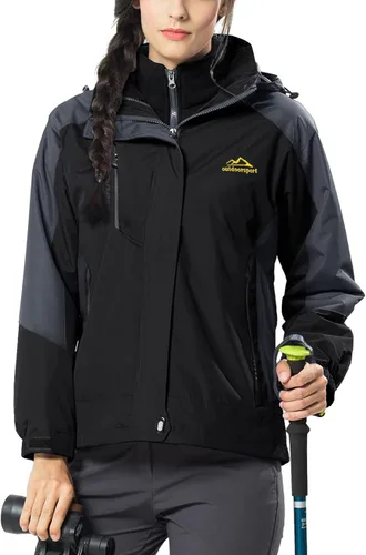 Vista 2 de MAGCOMSEN Abrigos de invierno 3 en 1 para mujer chaqueta de esquí resistente al agua cortavientos chaqueta de invierno