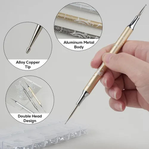 Vista 2 de Juego de pinceles para arte de uñas, bolígrafo de diseño de uñas, herramientas de pintura, pincel para el hogar, manicura y salón de uñas