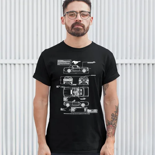 Vista 4 de 1966 Ford Mustang GT Blueprint camiseta americana clásica para hombre