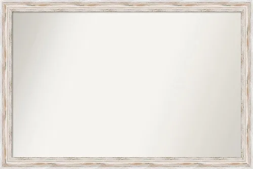Vista 190 de Amanti Art Espejo personalizado, espejo de baño estrecho Alexandria White Wash, espejo de pared o espejo de tocador de baño sobre el fregadero