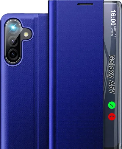 Vista 79 de Funda de teléfono para Samsung Galaxy A16 5G, Clear View Window Funda delgada de lujo para teléfono Galaxy A16 con soporte, funda protectora