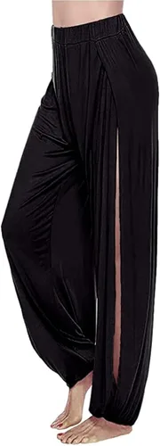 Vista 5 de ARJOSA Pantalones de yoga con abertura lateral para mujer pantalones de yoga con pierna ancha pantalones de playa