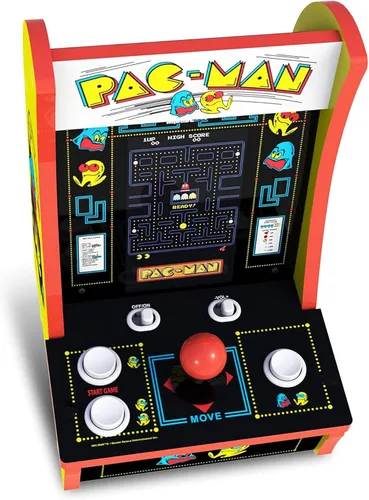 Vista 4 de Arcade1Up Pac-Man Countercade Countertop Arcade Machine with 3 Retro Games, 7" LCD Screen and Full Size Real Feel Joysticks and Buttons, Pantalla