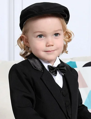 Vista 7 de A&J DESIGN Gorra de Conductor Vintage para Bebés Niños, Sombrero Plano Ivy Negro-1