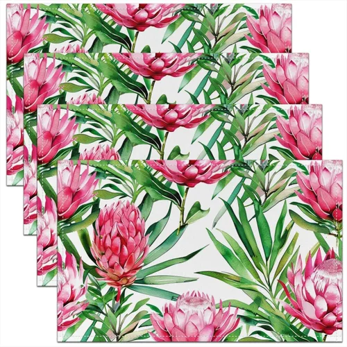 Vista 32 de Juego de 4 manteles individuales con diseño de hongos salvajes, acuarela, plantas naturales, decoración de plantas, para niños, adolescentes